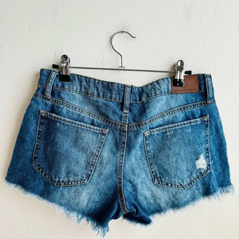 Aeropostale Tomboy Denim Shorty Shorts Size 2